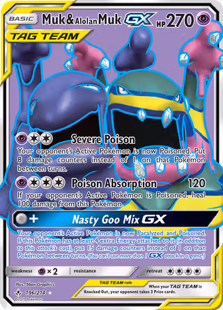 Muk & Alolan Muk GX 196/214 Pokemon card