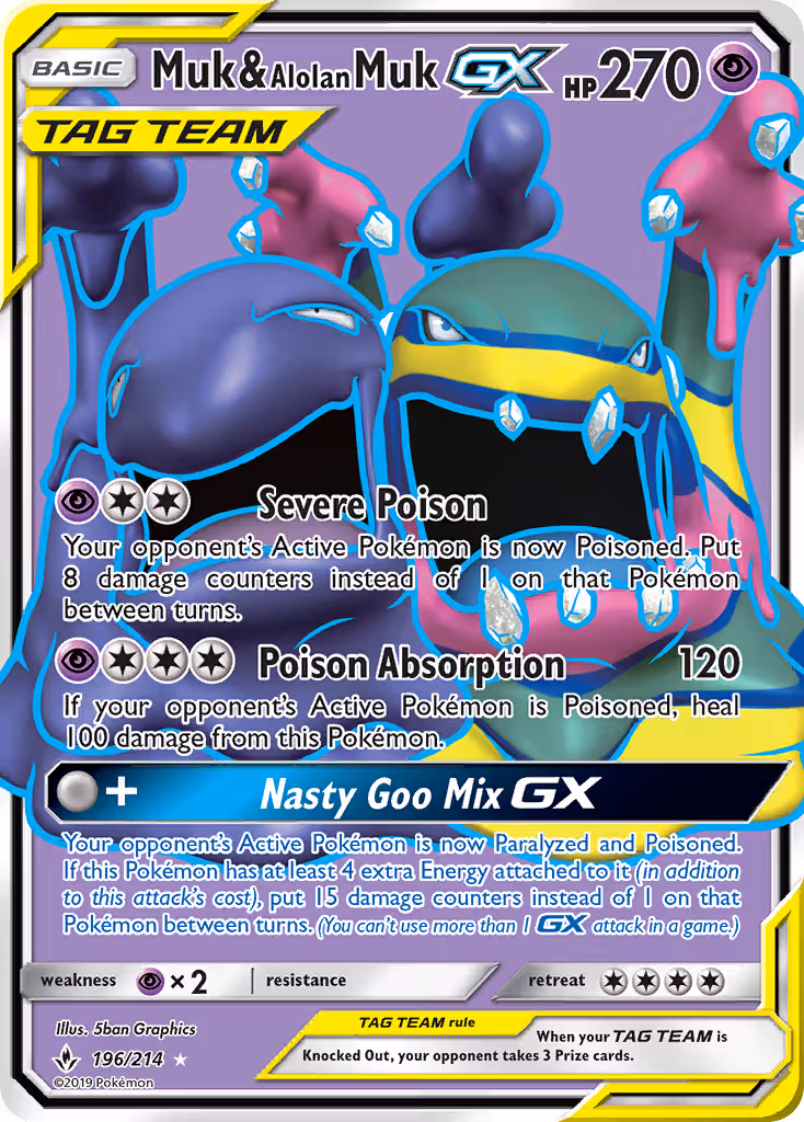 Muk & Alolan Muk GX 196/214 Pokemon card