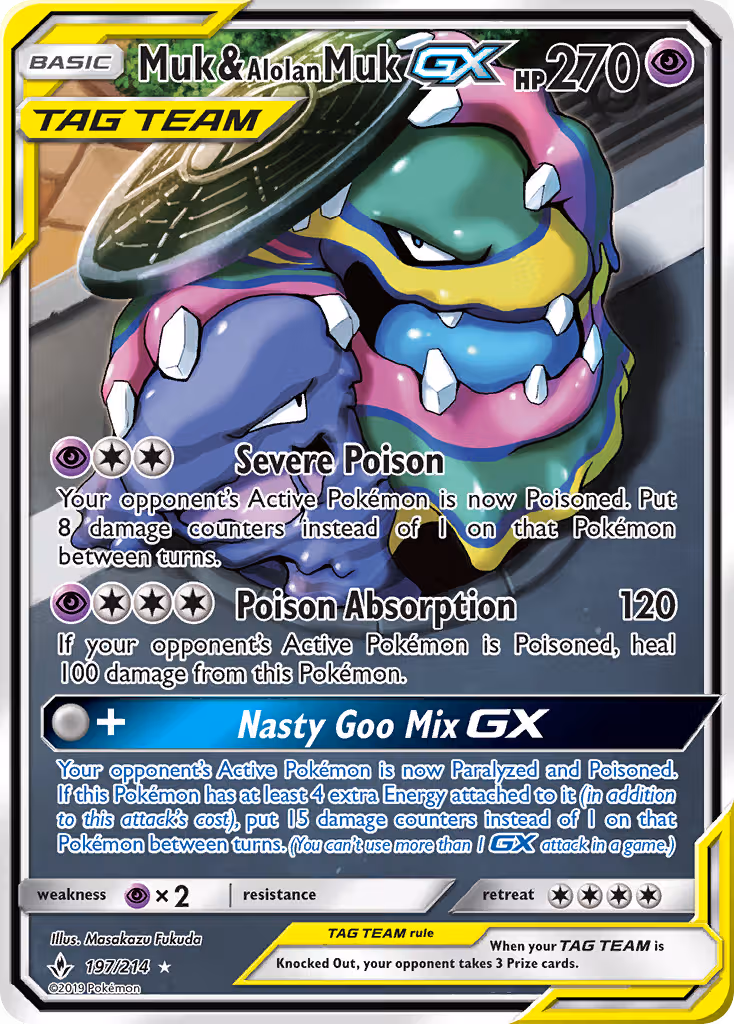 Muk & Alolan Muk GX 197/214 Pokemon card