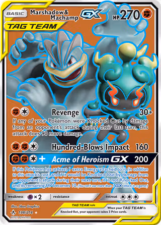Marshadow & Machamp GX 198/214 Pokemon card