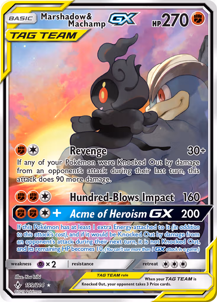 Marshadow & Machamp GX 199/214 Pokemon card