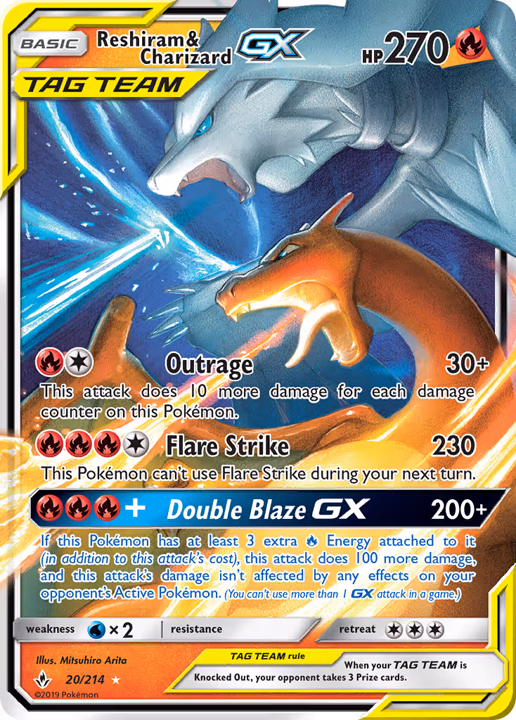 Reshiram & Charizard GX 20/214 Pokemon card