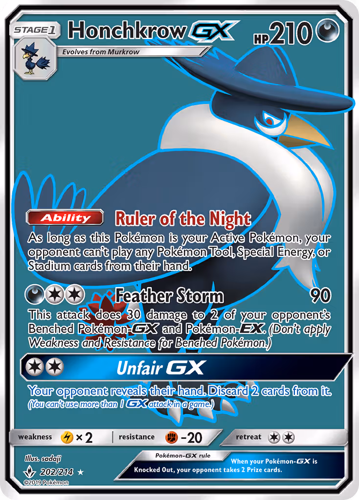Honchkrow GX 202/214 Pokemon card