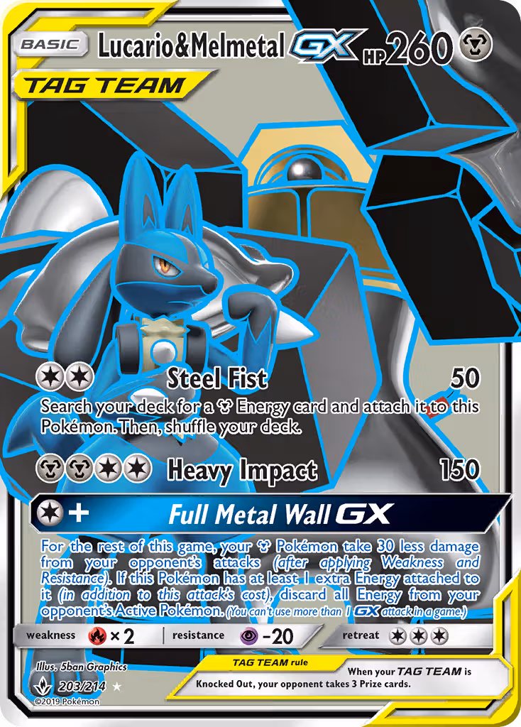 Lucario & Melmetal GX 203/214 Pokemon card