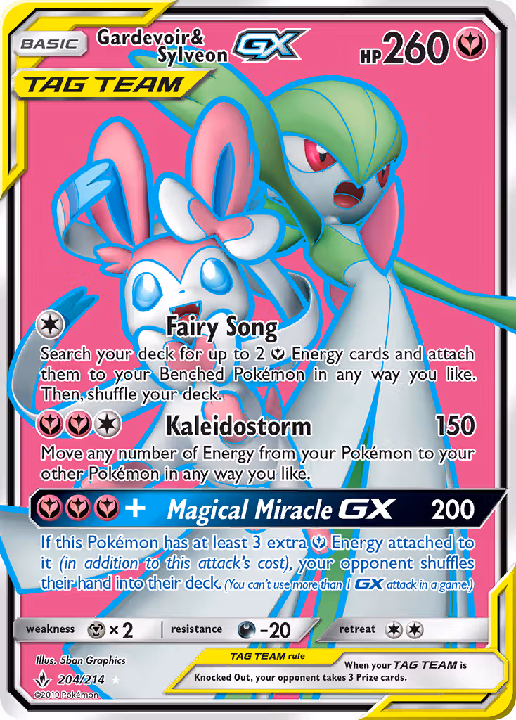 Gardevoir & Sylveon GX 204/214 Pokemon card