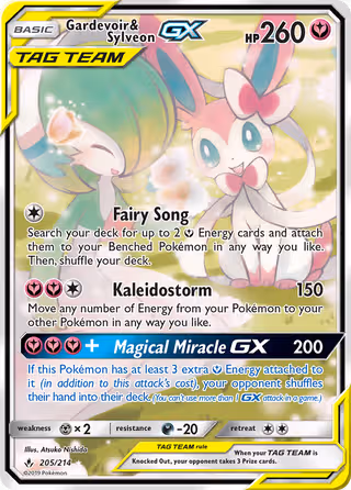 Gardevoir & Sylveon GX 205/214 Pokemon card