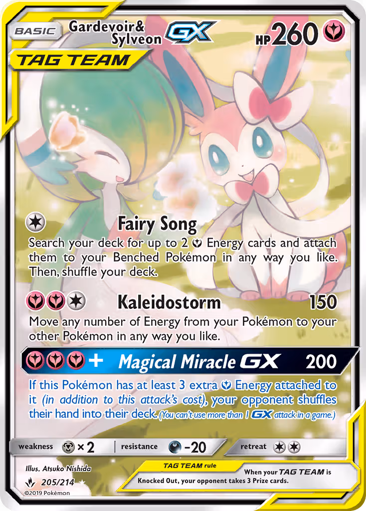 Gardevoir & Sylveon GX 205/214 Pokemon card