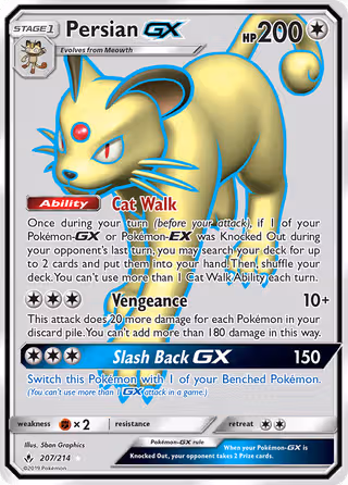 Persian GX 207/214 Pokemon card