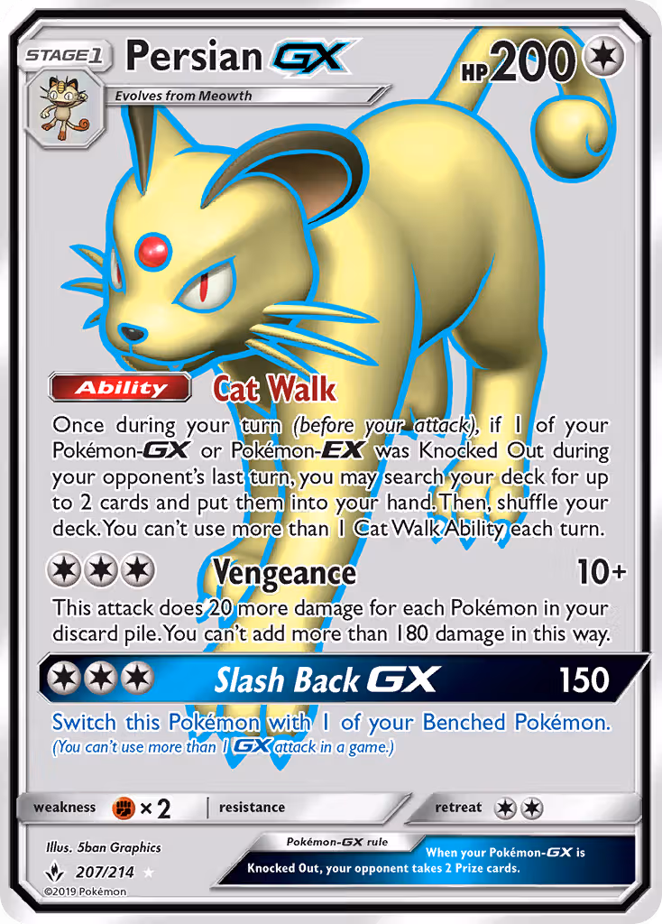 Persian GX 207/214 Pokemon card