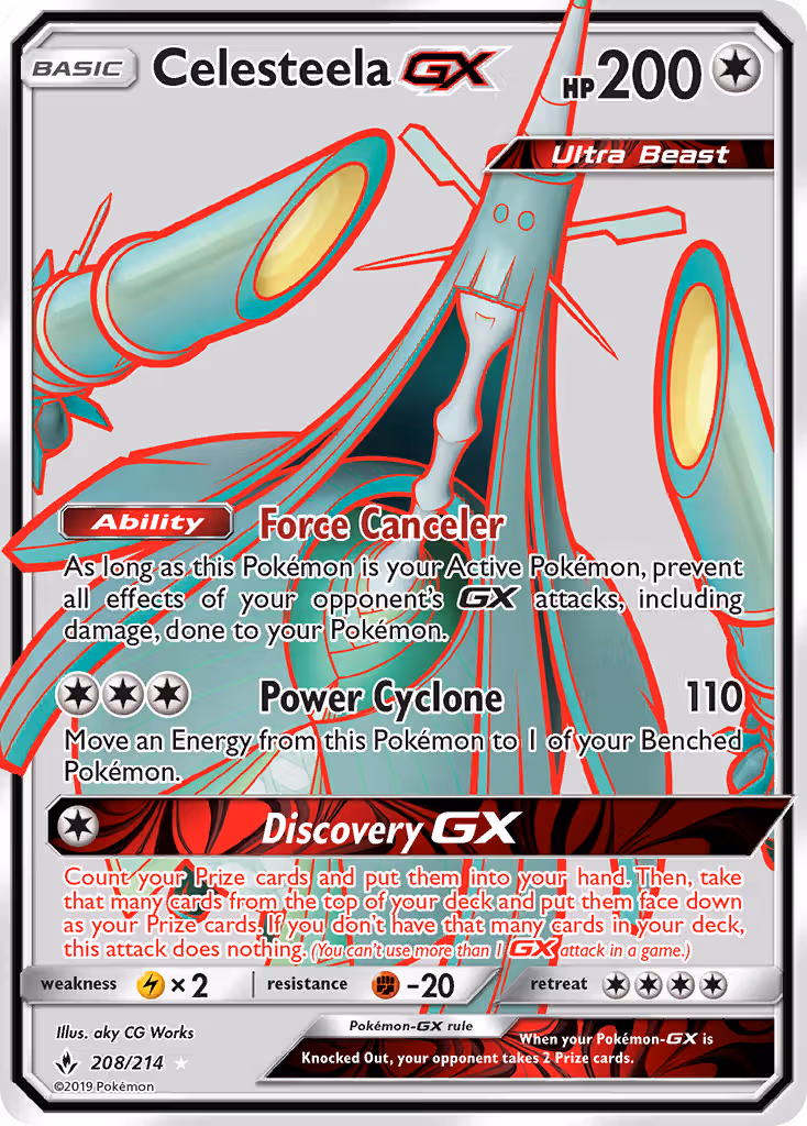 Celesteela GX 208/214 Pokemon card