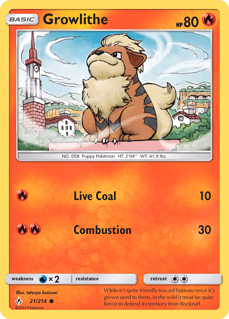 Growlithe 21/214 Pokemon card