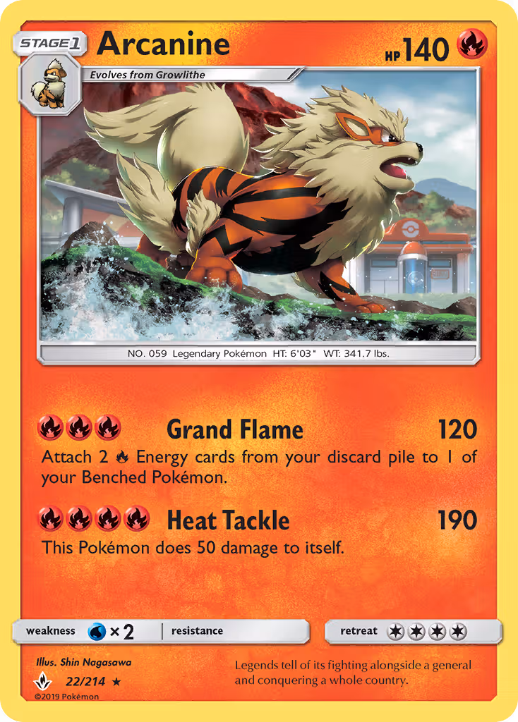 Arcanine 22/214 Pokemon card