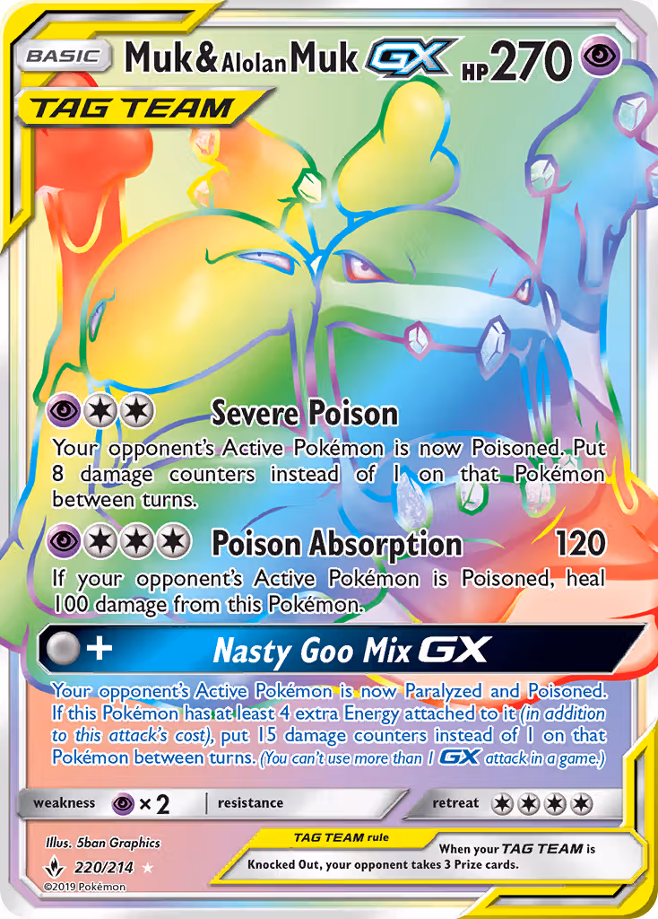 Muk & Alolan Muk GX 220/214 Pokemon card