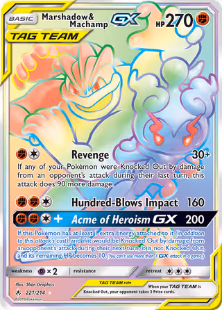 Marshadow & Machamp GX 221/214 Pokemon card