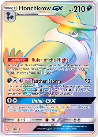 Honchkrow GX 223/214 Pokemon card
