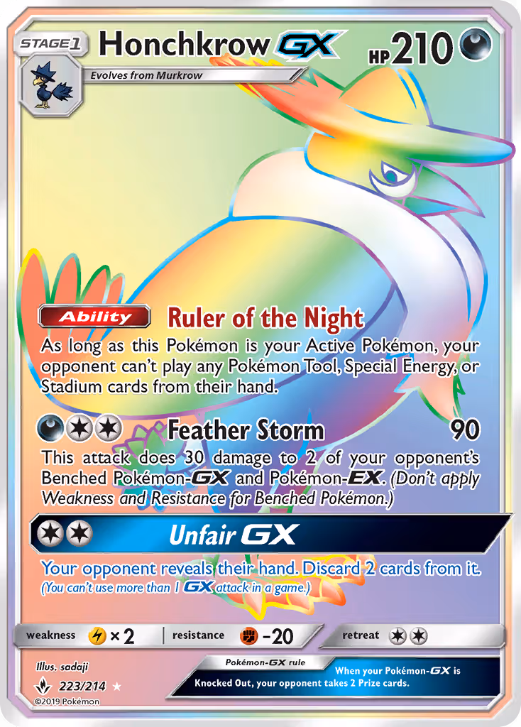 Honchkrow GX 223/214 Pokemon card