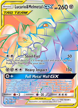 Lucario & Melmetal GX 224/214 Pokemon card