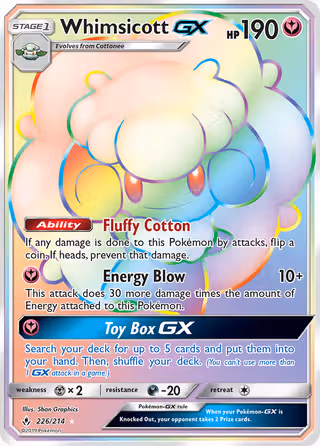 Whimsicott GX 226/214 Pokemon card
