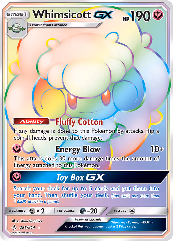 Whimsicott GX 226/214 Pokemon card