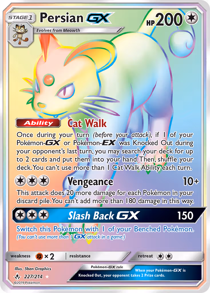 Persian GX 227/214 Pokemon card