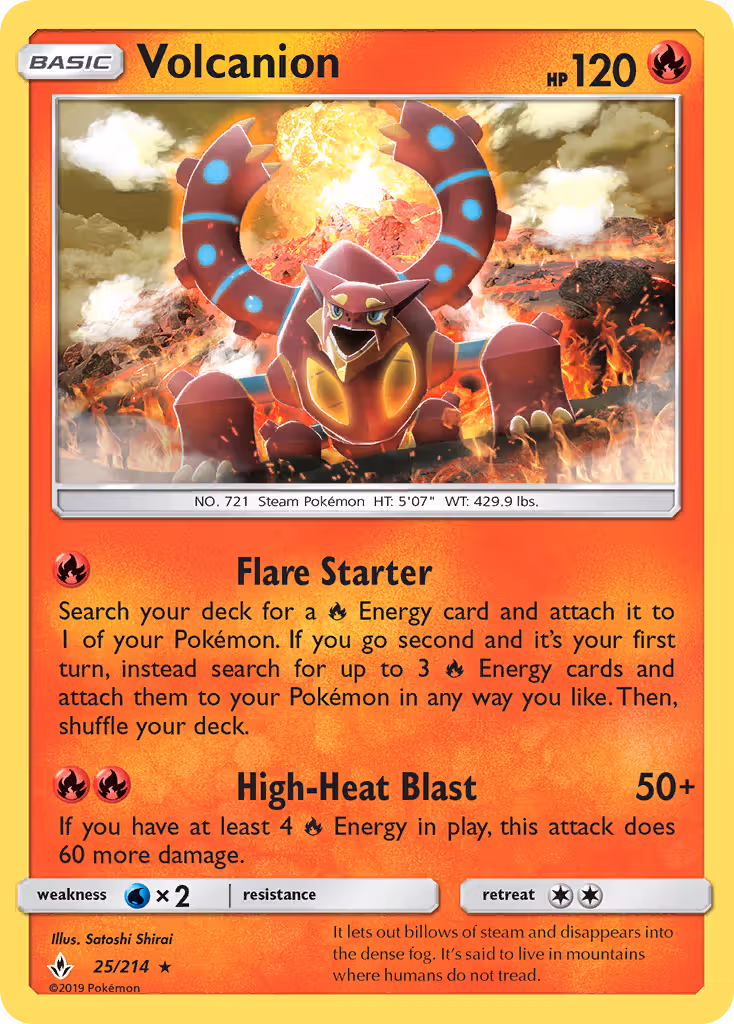 Volcanion 25/214 Pokemon card