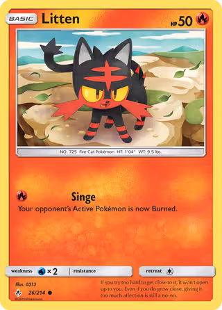 Litten 26/214 Pokemon card