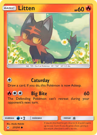 Litten 27/214 Pokemon card