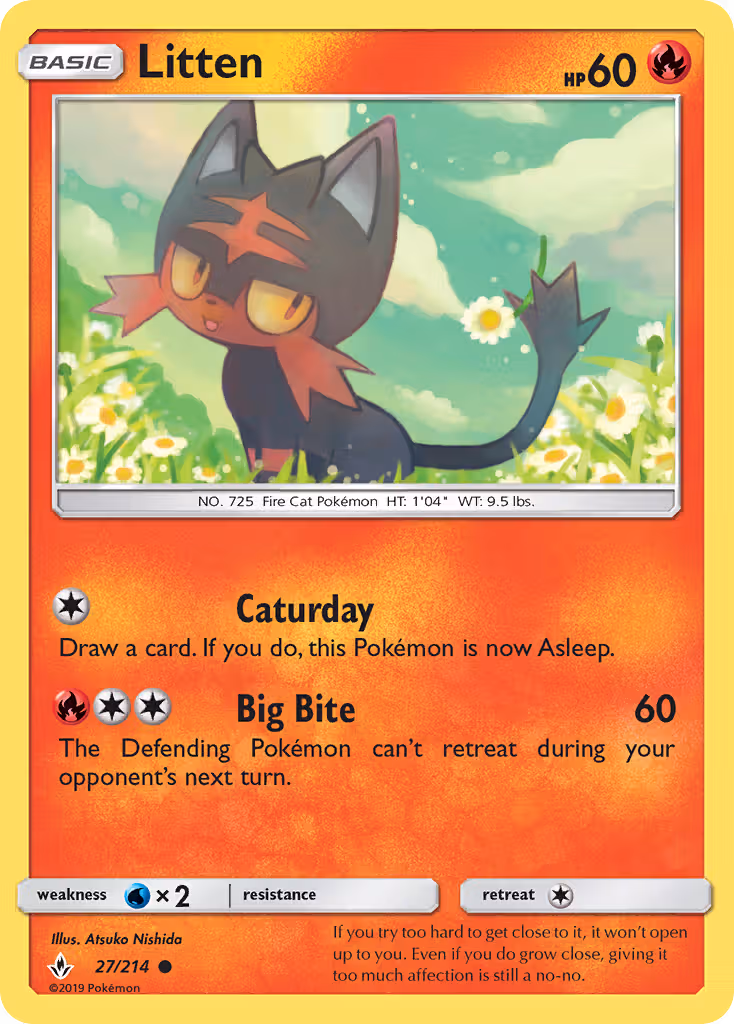 Litten 27/214 Pokemon card