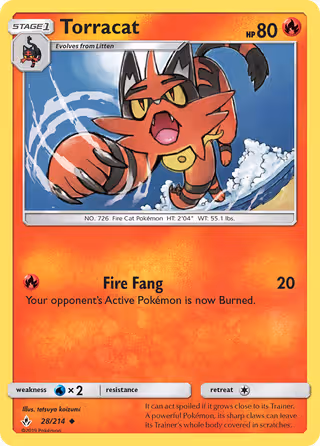 Torracat 28/214 Pokemon card