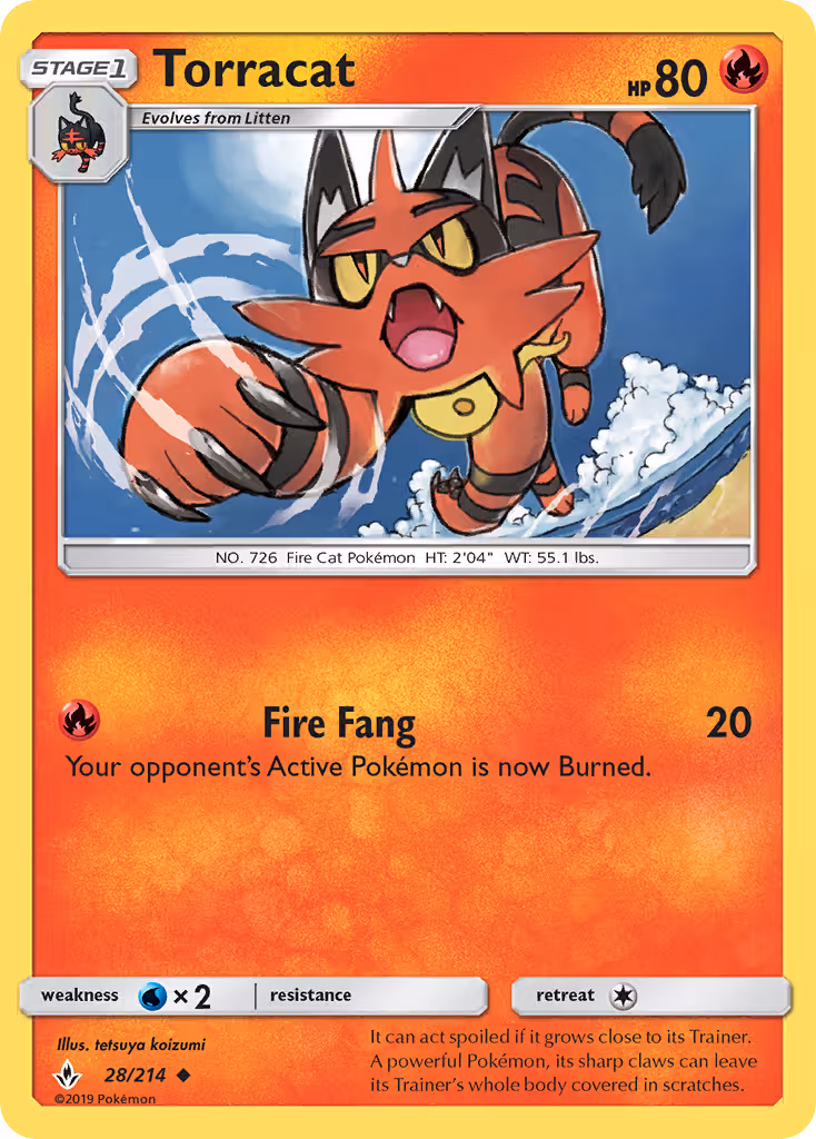 Torracat 28/214 Pokemon card