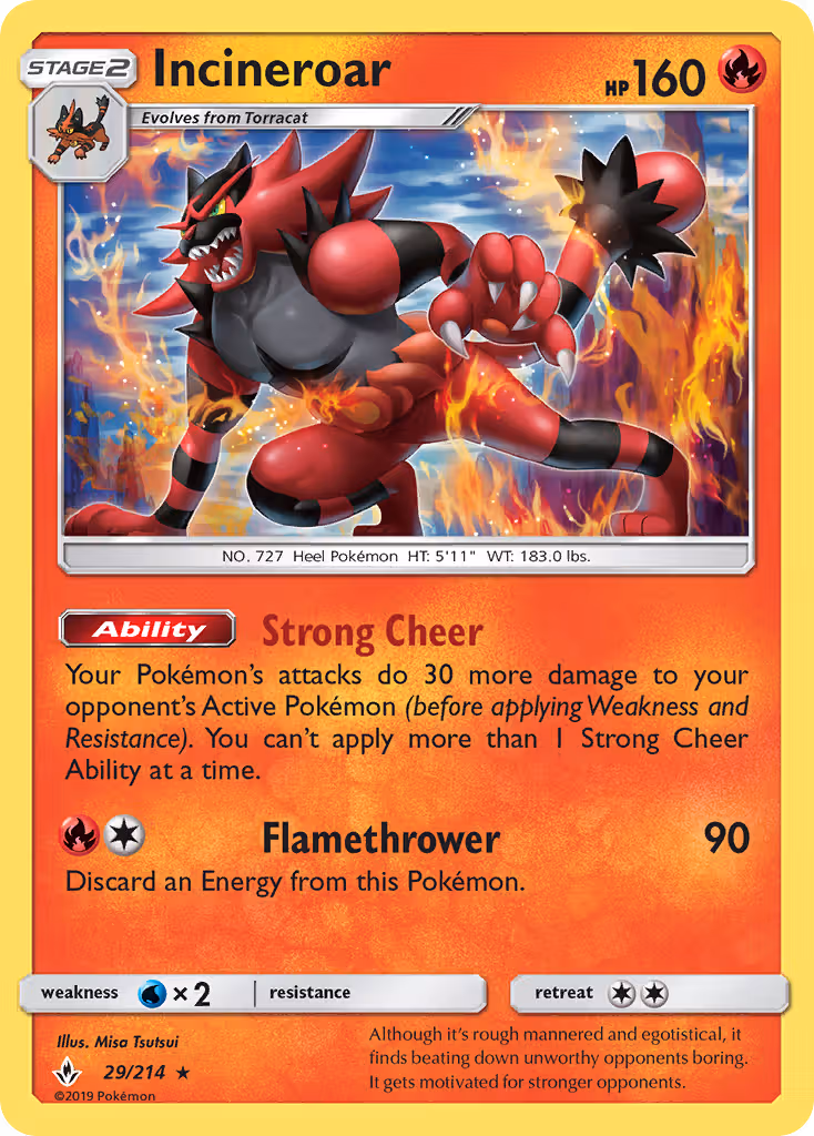 Incineroar 29/214 Pokemon card