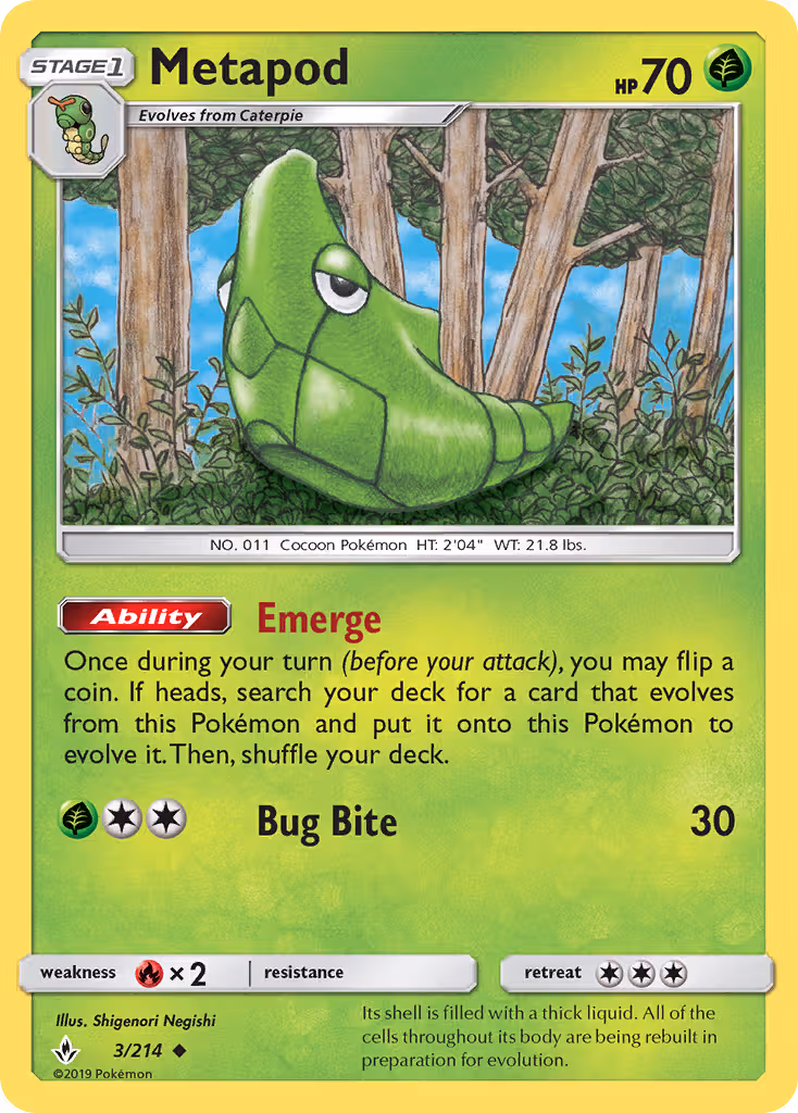 Metapod 3/214 Pokemon card