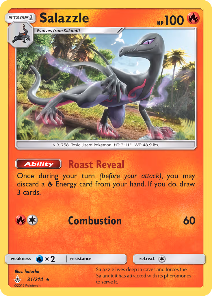 Salazzle 31/214 Pokemon card