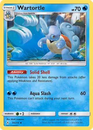 Wartortle 34/214 Pokemon card