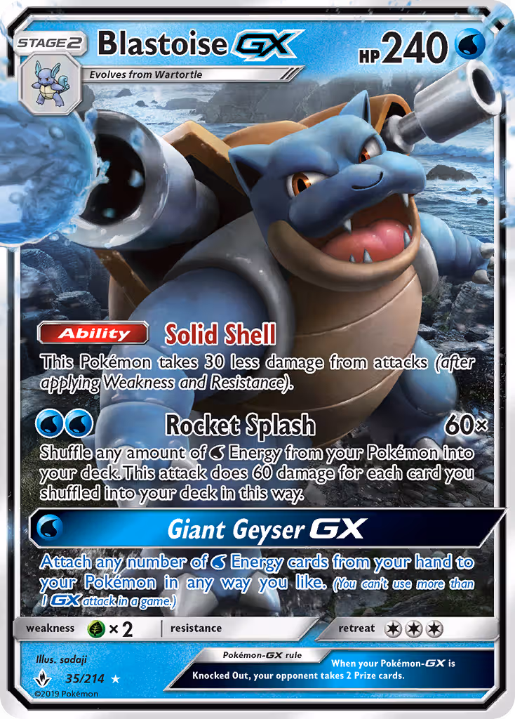 Blastoise GX 35/214 Pokemon card