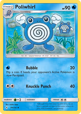 Poliwhirl 38/214 Pokemon card