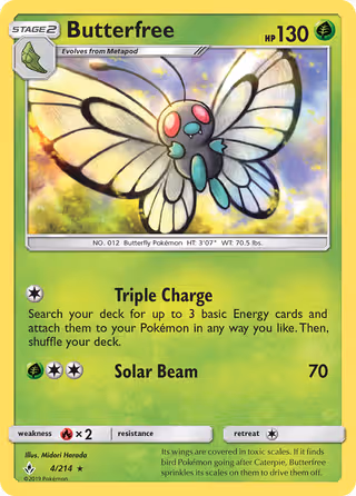 Butterfree 4/214 Pokemon card