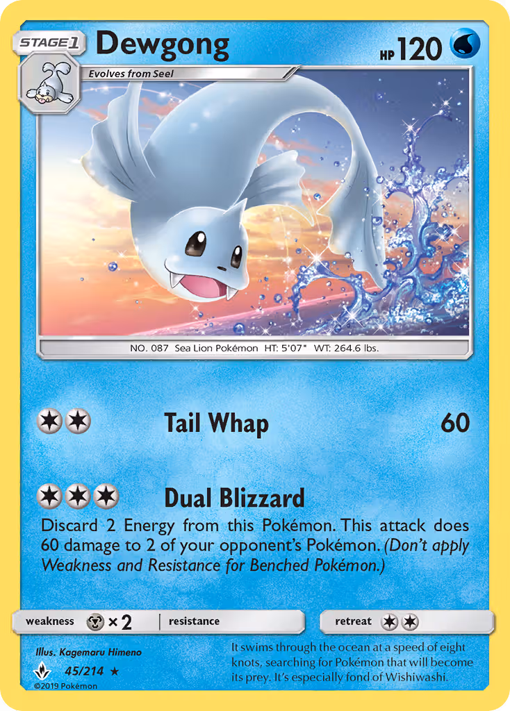 Dewgong 45/214 Pokemon card