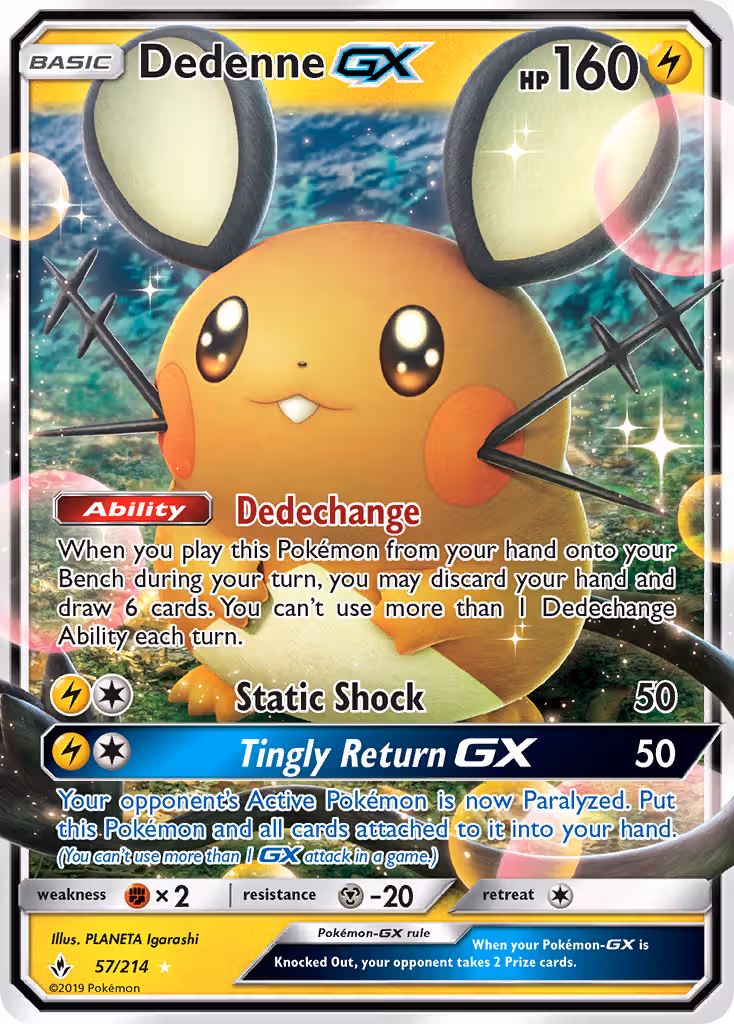 Dedenne GX 57/214 Pokemon card