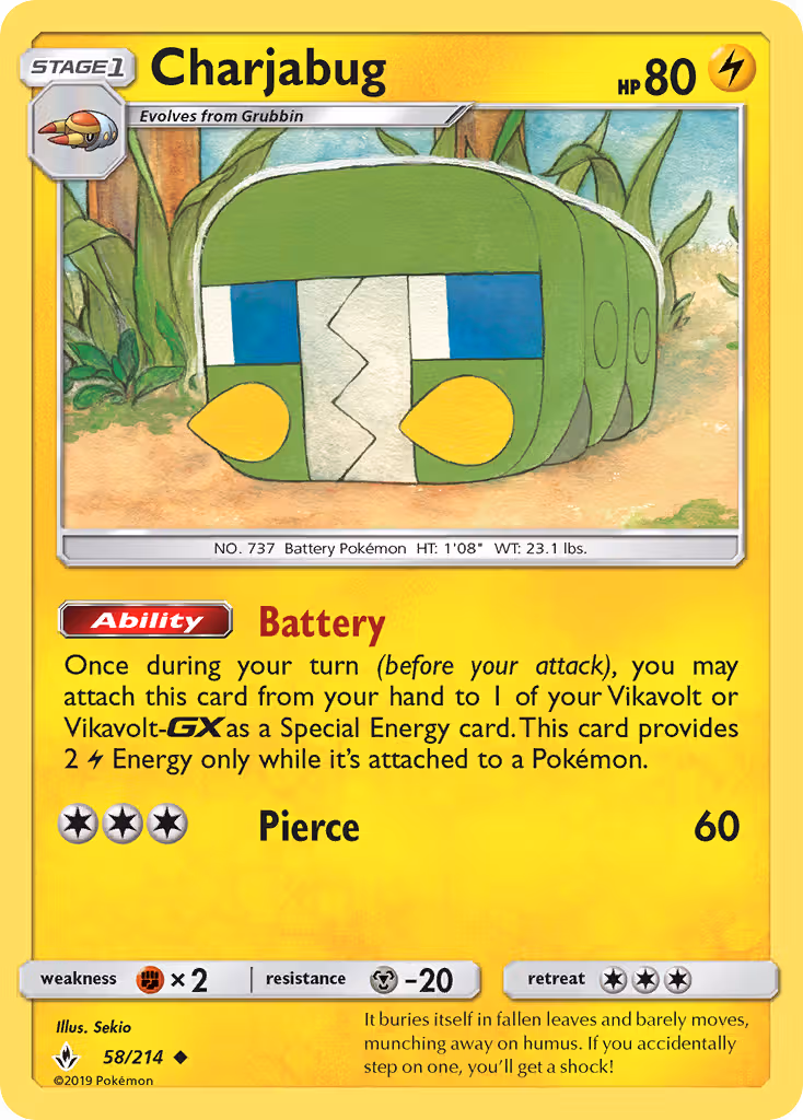 Charjabug 58/214 Pokemon card