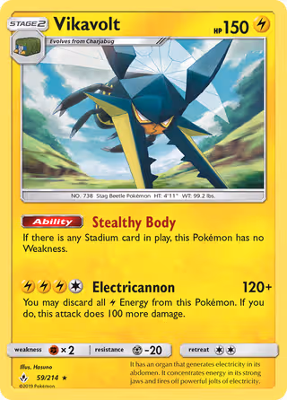 Vikavolt 59/214 Pokemon card