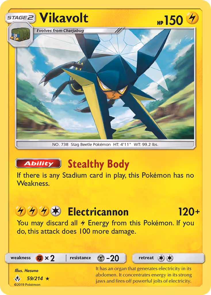 Vikavolt 59/214 Pokemon card