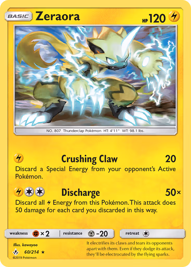 Zeraora 60/214 Pokemon card