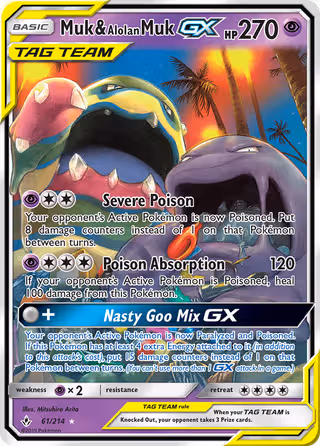 Muk & Alolan Muk GX 61/214 Pokemon card