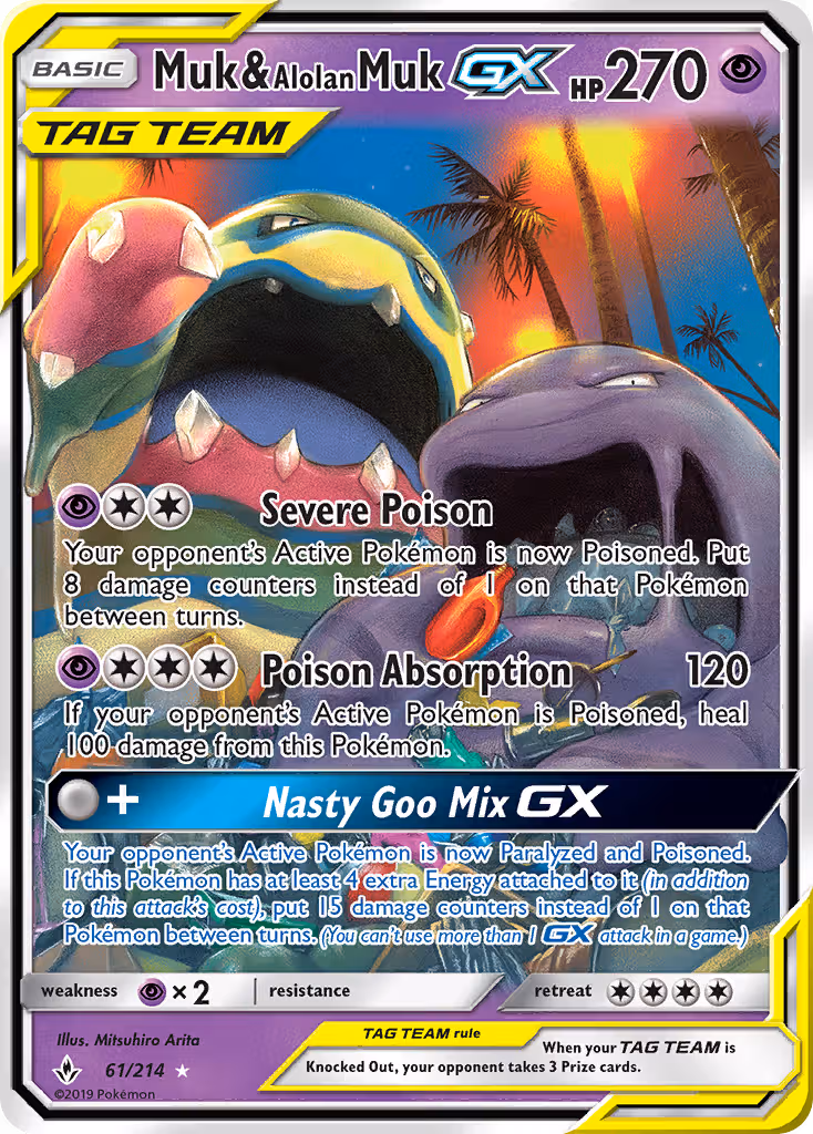Muk & Alolan Muk GX 61/214 Pokemon card