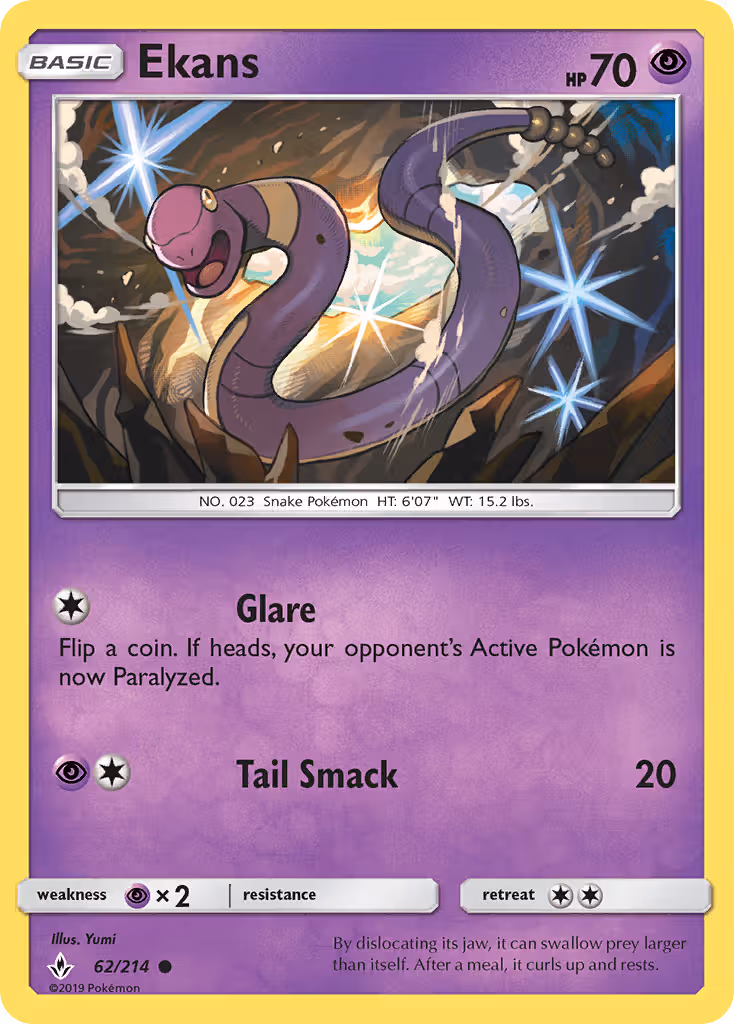 Ekans 62/214 Pokemon card