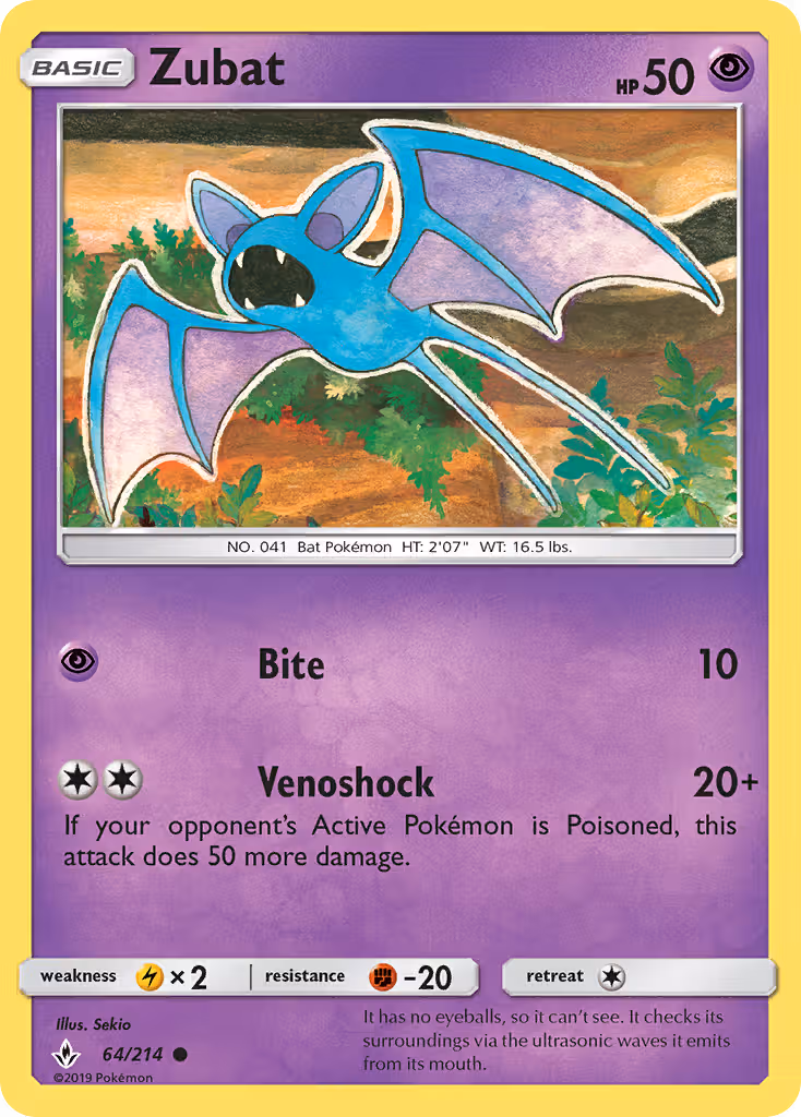Zubat 64/214 Pokemon card