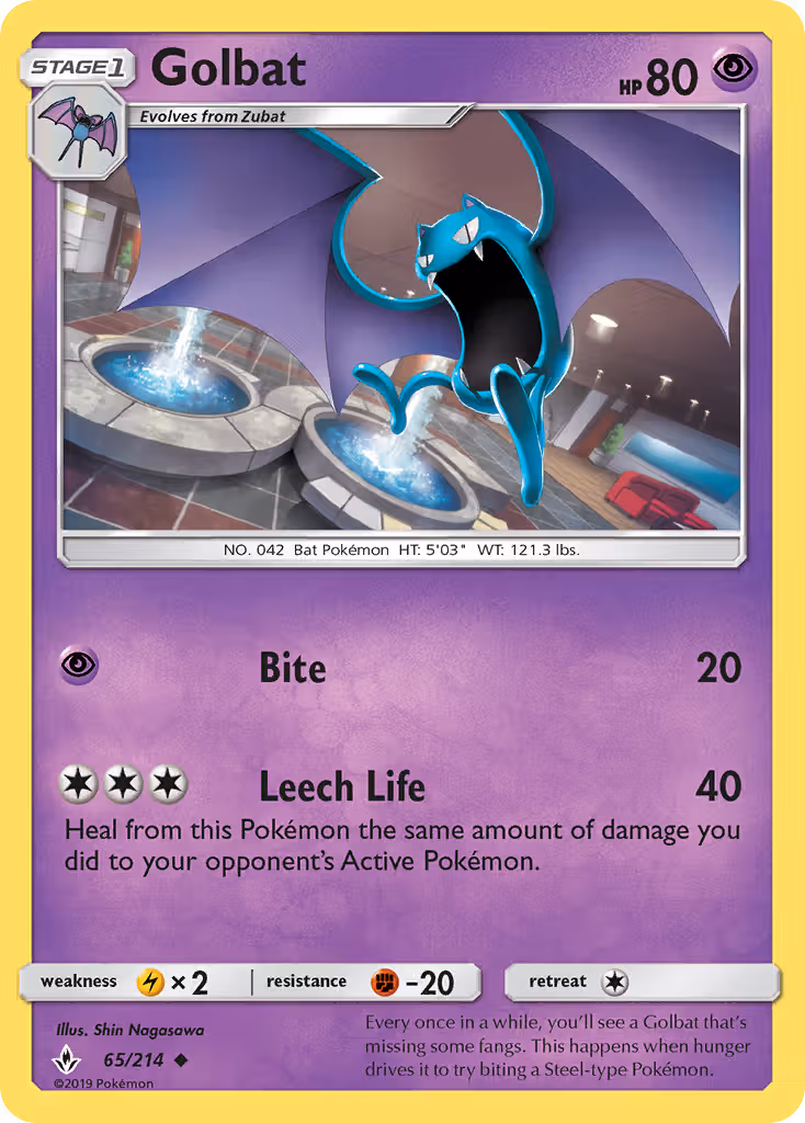Golbat 65/214 Pokemon card