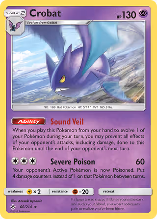 Crobat 66/214 Pokemon card