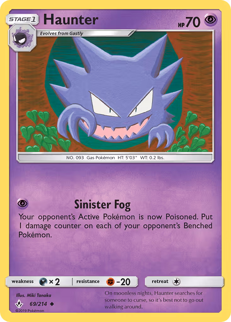 Haunter 69/214 Pokemon card